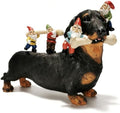 Sunthus Funny Gnomes Dachshund Garden Statue Outdoor Decor by Sunthus