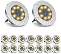ZGWJ Solar Ground Lights Outdoor, 8 LED Waterproof Warm White,16 Pack by ZGWJ