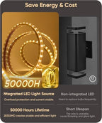Aipsun 71" LED Outdoor Wall Light, Modern Black Exterior Lighting Fixture - Image 4