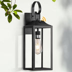 19" Large Black Dusk to Dawn Outdoor Wall Lantern Porch Light Outdoor by Yolsunes