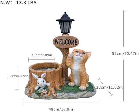Orange Cat Statue Garden Planter Pot - Image 2
