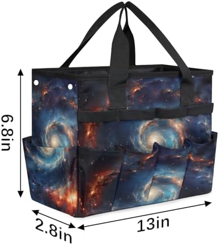 Space Garden Tool Bag Organizer Heavy Duty Galaxy Nebula Outer Space Gardening Tote Bag with 10 Pockets for Women Men Gardening Gifts - Image 3