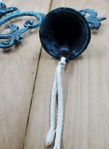 Vintage Cast Iron Dinner Garden Bell Leaf Vine Design Rustic Yard Decor - Image 3