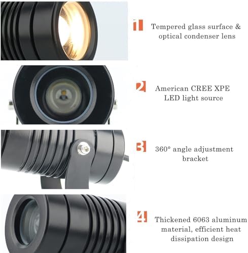 LED Outdoor Spotlight - IP67 Waterproof Wall Projector Lights, Narrow Beam Landscape Lighting, DC24V/AC85-265V, Perfect for Building Exteriors & Gardens - Image 5