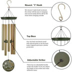 Personalized Memorial Wind Chimes Sympathy Gifts Decor Outside - Image 3
