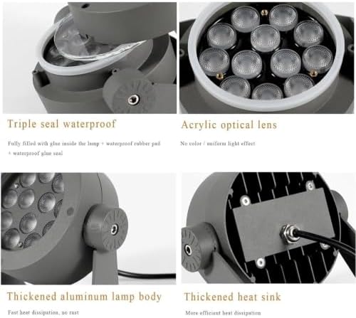LED Beam Spotlight, AC85V~265V LED Beam Spotlight, IP66 Waterproof Led Beam Lamp, Outdoor Led Projection Spot Lights, Rotating Landscape Lighting Tree Light(White,18w) - Image 4