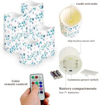 Blue Pink Floral Flameless Light Candles with Remote Timer Battery Operated Candles Color Changing Fake Pillar Candles Tea Lights Home Indoor Desktop Decorations Electric Led Candles - Image 3