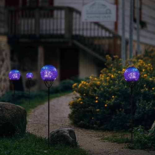 Afirst Solar Outdoor Decorative Light, Mosaic Ball Stake for Yard Decor, 6" - Image 4