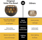 Original Solar Fire Bowl (1-Pack) Outdoor Waterproof Solar Lanterns - Metal Porch Lights with Flickering Flame for Tabletop, Patio, Garden & Landscape Decor (Matte Black) - Image 2