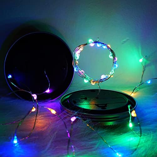 SmilingTown Solar Mason Jar String Light Lids 12 Pack 30 LED Fairy Firefly Inserts Lighting with 12 Hangers Waterproof for Outdoor Tree Patio Lawn Garden Decor, No Jars (Multi-Colored) - Image 3