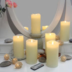 Stonebriar LED Pillar Candles — Remote & Timer, Real Wax Flameless Candles for Home Décor, Weddings & Events, Pack of 6, Ivory, 3" x 6" - Image 5