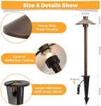 Gardencoin Solid Brass Low Voltage Landscape Pathway Lights (6.7'' Shade, 21.9'' Tall), 12V AC/DC Heavy Duty LED Path Lights Outdoor Wired, Antique Bronze Walkway Lights Without G4 Bulb, 6 Pack - Image 4