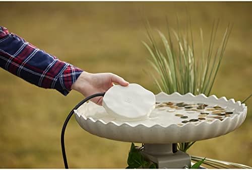 Farm Innovators HR-75 Outdoor Premium Cast Aluminum Decorative Heated Rock Automatic Bird Bath De-Icer for Harsh Winters, 75 Watts, Beige - Image 5