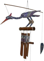 Cohasset Gifts Bamboo Wind Chimes | Natural Soothing Melodic Tones | Wood Outdoor Home Decor for Patio or Garden | Thoughtful Gift or Hang on Your Own Deck|#174P “Passion” Bobbing Head Bird Wind Chime by CohassetGiftsGarden