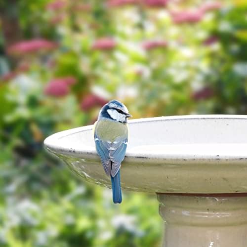 Esschert Design FB423 Bath on Pedestal with Bird, Ceramic, White - Image 4