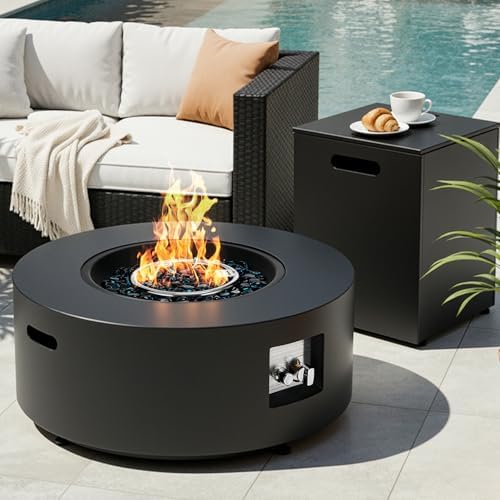 TLGREEN 30-Inch Round Propane Fire Pit Set, 50,000 BTU, 2-Piece by ToolsinhandTodayinlife