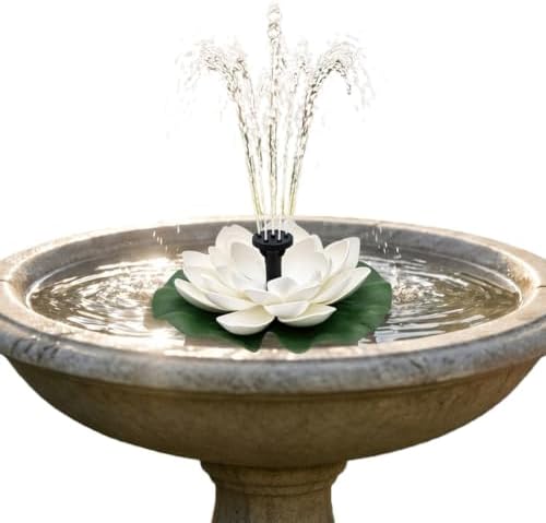Floating Solar Fountain Lotus Flower Design for Garden Pond Bird Bath (B) - Image 2