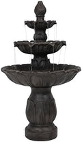 Sunnydaze Classic Tulip 46 in. 3-Tiered Outdoor Water Fountain - Dark Brown by SunnydazeDecor