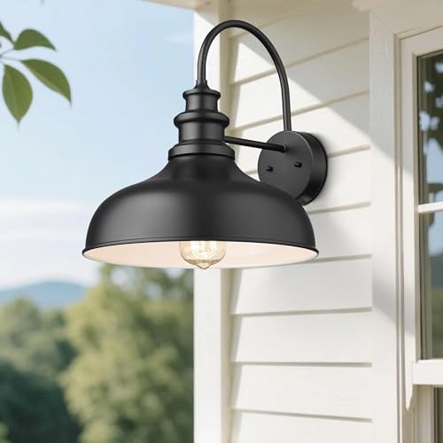 Farmhouse Outdoor Barn Light,11.4 Inch Outdoor Wall Sconce(Black, 4Pack) - Image 2