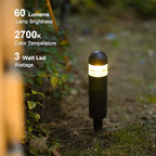 GOODSMANN Landscape Lighting 4PK Low Voltage Landscape Lighting 3W 60 Lumen LED Landscape Bollard Lights Outdoor 2700K Warm White Black with Cable Connectors Replaceable LED Bulbs - Image 2