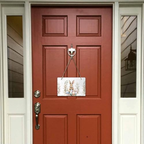 Easter Spring Welcome Wall Hanging Sign- Easter Bunny Egg Flower Slate Hanging Plaques for Front Door Porch Window Farmhouse Garden 5.1" x 7.9" Wall Home Decor - Image 2