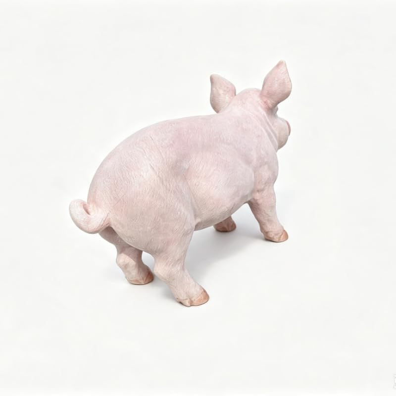 Cute Pink Pig Garden Statue, 26-Inch Resin Farm Pig Figurine, Weatherproof Lawn Ornament, Outdoor Pig Sculpture for Front Yard, Backyard, Patio - Image 5