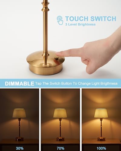 UMEXUS Cordless Rechargeable Table Lamp, Small Battery Operated Table Light - Image 6