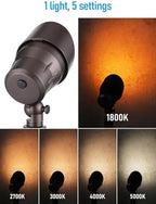 LEONLITE 8-Pack 5CCT 5W 12-24V Low Voltage LED Spotlight Oil Rubbed Bronze - Image 2