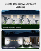 FALOVE 6 Pack Solar Spot Lights Outdoor Cool White LED Waterproof Landscape - Image 3