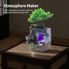 Tabletop Water Fountain, LED Rockery Waterfall Decor, 11.81 in Resin Accent - Image 2