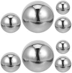8pcs Stainless Steel Shiny Sphere Set, Hollow Lightweight Reflective Garden Mirror Globe Balls, Sturdy Seamless Round Metal Gazing Balls for Outdoor Patios and Yard Decor by Unknown