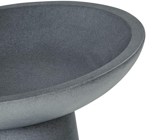 Christopher Knight Home Hanna 25.98" H Bird Bath for Outside, Minimalist Pedestal Bird Baths Bowl, Polyresin Bird Bath with Modern Style Design for Garden Decor & Bird Attraction, Gray - Image 6