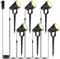 Outdoor Landscape Lighting Low Voltage, 49.2FT Wired LED Spot Light with Plug-in Transformer, IP65 Waterproof Outside Uplight 7W 840LM for Yard Garden Tree Pathway House, Warm Yellow 3000K, Pack of 6 by Unknown