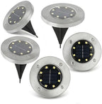 Solar Ground Lights Outdoor, IP68 Waterproof Stainless Steel Solar Disk Lights for Garden, Path, Walkway, Patio, LED Solar Powered Deck Lights by Unknown