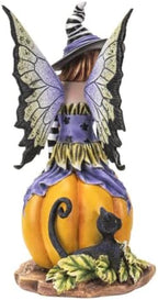 Pacific Giftware Fairy Witch on Pumpkin Figurine, Indoor/Outdoor Decor for Fairy Gardens, Halloween, and New HomeOwners, 5.5" X 4.5" X 8.25"Size - Image 5