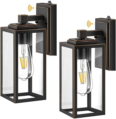 VIANIS Black Gold Dusk to Dawn Porch Light Wall Mount, Anti-Rust, UL Listed by VIANISLIGHTING