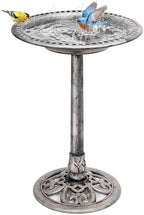 VIVOHOME Bird Bath for Outside, Polyresin Pedestal Birdbath, Gray by VIVOHOME