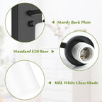 VerRon Wall Sconces Set of 2 with White Glass Shade for Bathroom - Image 4