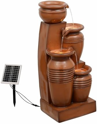 Teamson Home 28.7" 4-Tier Cascading Bowl Water Fountain, Brown by TeamsonHome