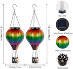 Starsoul 2PCS Hot Air Balloon Solar Lantern Colorful Solar Hot Air Balloon Lantern with Flame Light Waterproof Hanging Outdoor Lantern with Candle Holder for Patio Garden Yard Farmhouse Decor - Image 4