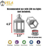 Vela Lanterns Tea Light Candle Holders, Mini Table Centerpieces, Black - Image 5