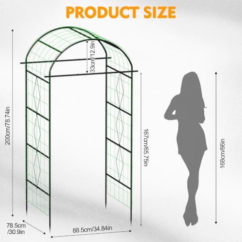 Garden Arch Trellis with Netting, Metal Garden Trellis for Climbing Plants - Image 5