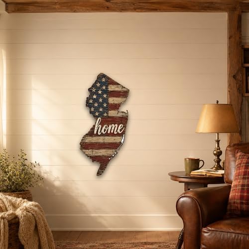 New Jersey Home State Shape Sign – Vintage Flag Wall Art - Image 5