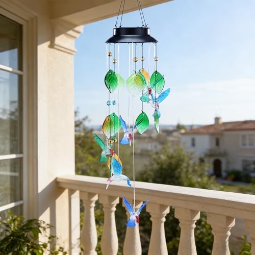 Solar Hummingbird Wind Chime Outdoor 29 Inch - Image 4
