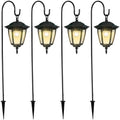 Dynaming 4 Pack Solar Hanging Lights Outdoor, Solar Powered Garden Decorative Lanterns with 4 x 38 Inch Shepherd Hooks, Waterproof Landscape Lighting for Lawn Patio Yard Pathway Driveway, Warm White by Dynaming