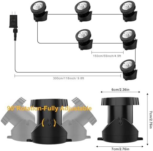 RGB Underwater Pond Lights, Super Bright LED Submersible Fountain Lights Colored Landscape Spotlights, Bluetooth APP Control IP68 Waterproof for Fish Aquarium Tank Garden Yard Pool (Set of 6) - Image 6