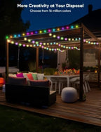 50ft RGB Outdoor String Lights Waterproof with 25 LED Dimmable Bulbs - Image 5