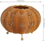 JONATHAN Y Kairi 5.75" Faux Rattan Cordless Lantern, Light Brown, Set of 2 - Image 4