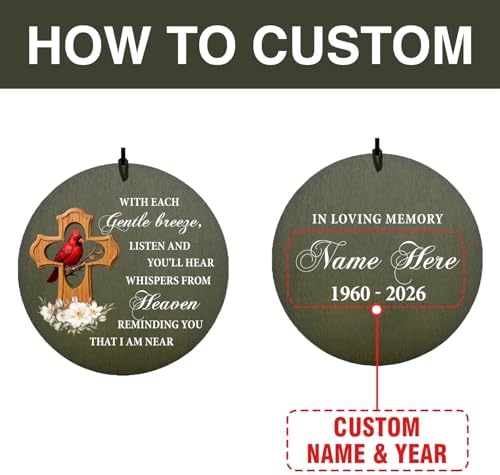 Personalized Wind Chimes Cardinal Memorial Gifts Keepsake - Image 2