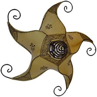 Moroccan Lamps & Sconces Handmade Leather Henna Lamp Ceilling Chandlier Sconce - Image 6